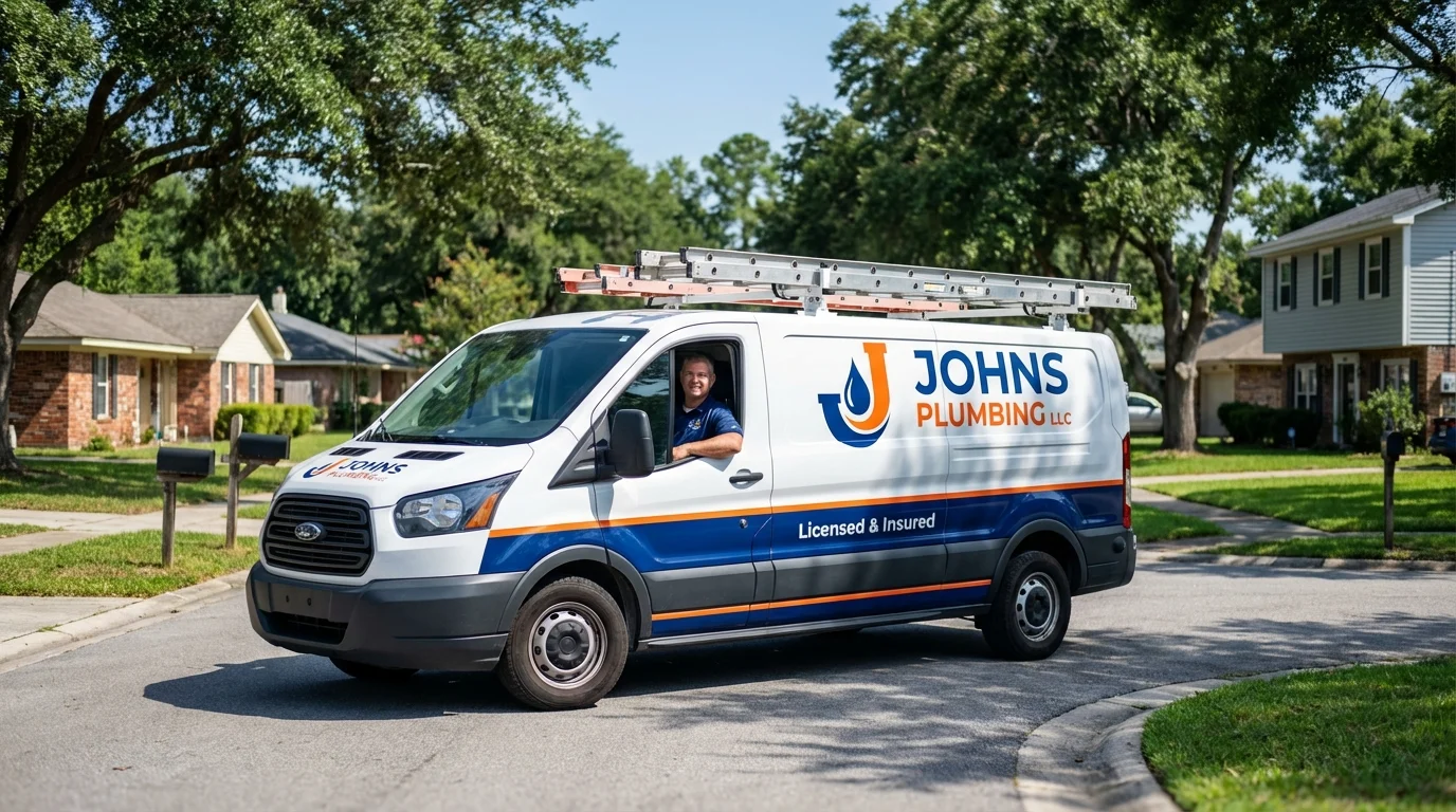 Johns Plumbing LLC service van in Ottumwa, IA