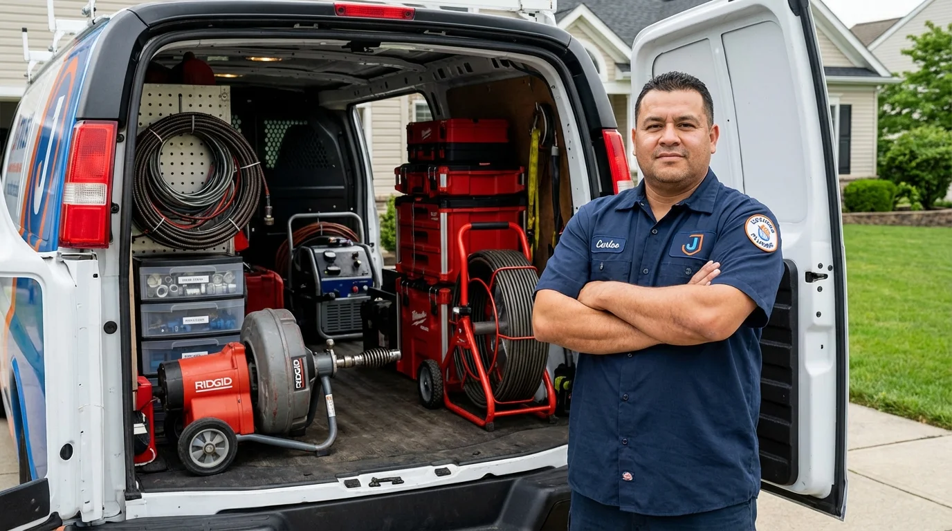 Professional drain cleaning equipment and Johns Plumbing LLC plumber in Ottumwa